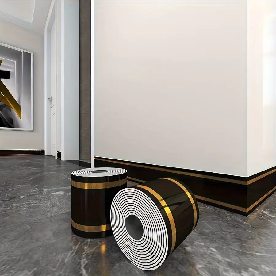 Peel and Stick Skirting Board, Flexible Self-Adhesive Baseboard Trim, Waterproof Wall Edge Molding Strip for Bedroom, Living Room DIY Home Decor Supplies