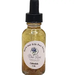 Blue Rose Organics Satin and Silk Face Serum Hydrating All Skin Types Fragrance Free Lightweight Skincare with Carrot Pomegranate & Vitamin E Oil 1 oz