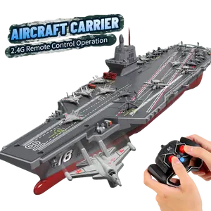 Electric Remote Control Aircraft Carrier Model, equipped with 27 carrier-based aircraft models employing twin propeller propulsion and automatic sensing technology, remote-controlled warship.RC Ship Series，Outdoor Water Toy, Birthday Gift for Boys.