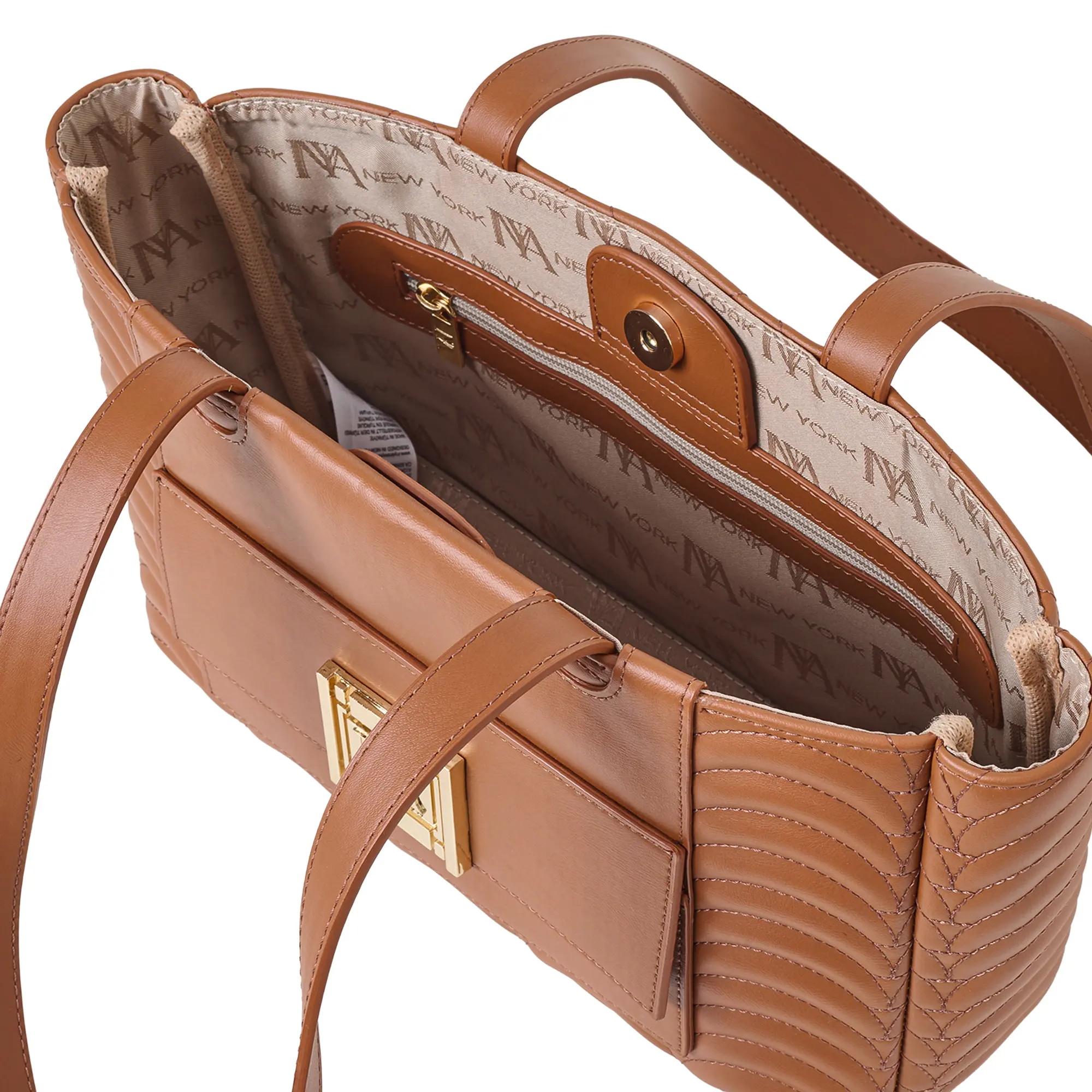INYA NEW YORK ANN Women's Tan Faux Leather Shoulder Bag with