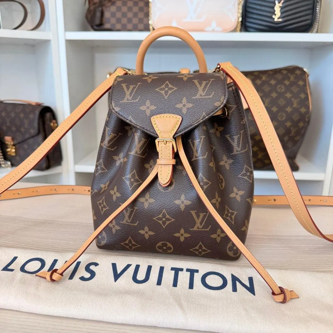 Pre-owned Louis Vuitton Coated Canvas Backpacks Monogram Montsouris BB NM