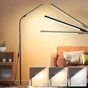 360° Rotating LED Floor Lamp, USB Powered Reading Light, Adjustable 3 Color Dimmable, Ideal for Reading, Living Room, Bedroom, Office