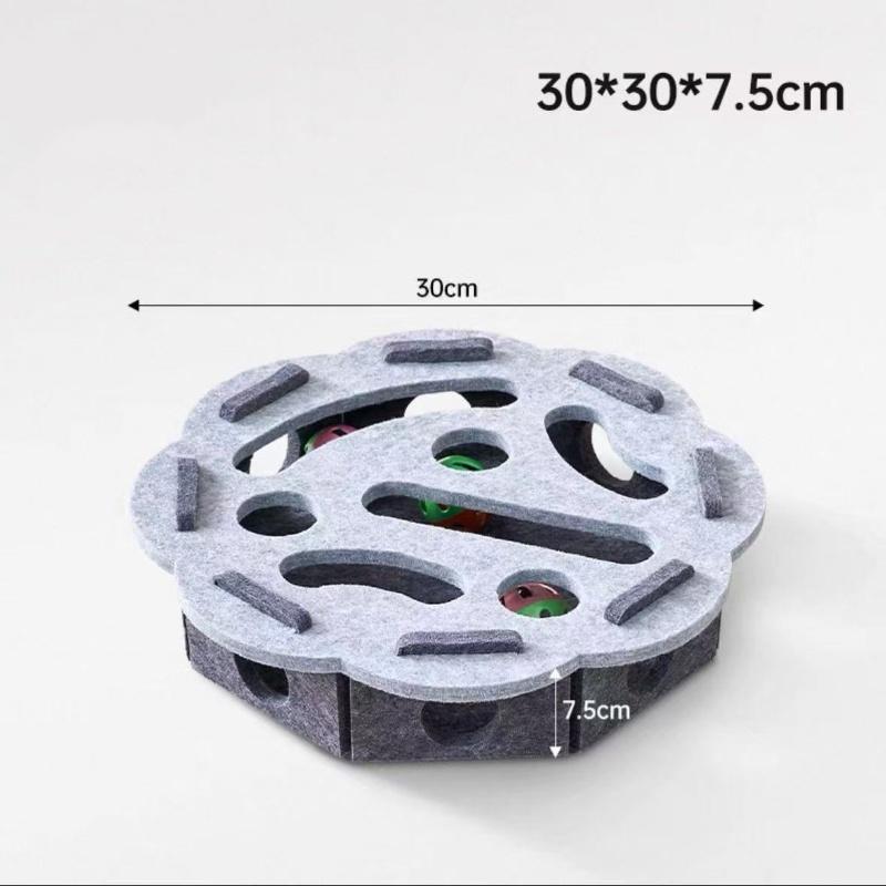 Pet Cat Puzzle Maze Holes Toys Felt Box With Bell Ball Kitten Playing Toys Interactive Funny  Cat Supplies