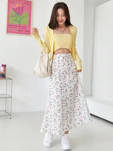 Women's Floral Print Long Skirt, Elegant Fashion Casual A Line Skirt for Daily Holiday Vacation Wear, Ladies Bottoms for Summer
