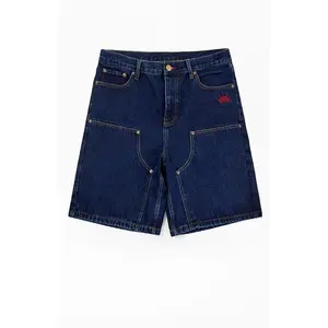 Budweiser Men's by Pacsun Dark Blue Knee Panel Baggy Jean Shorts