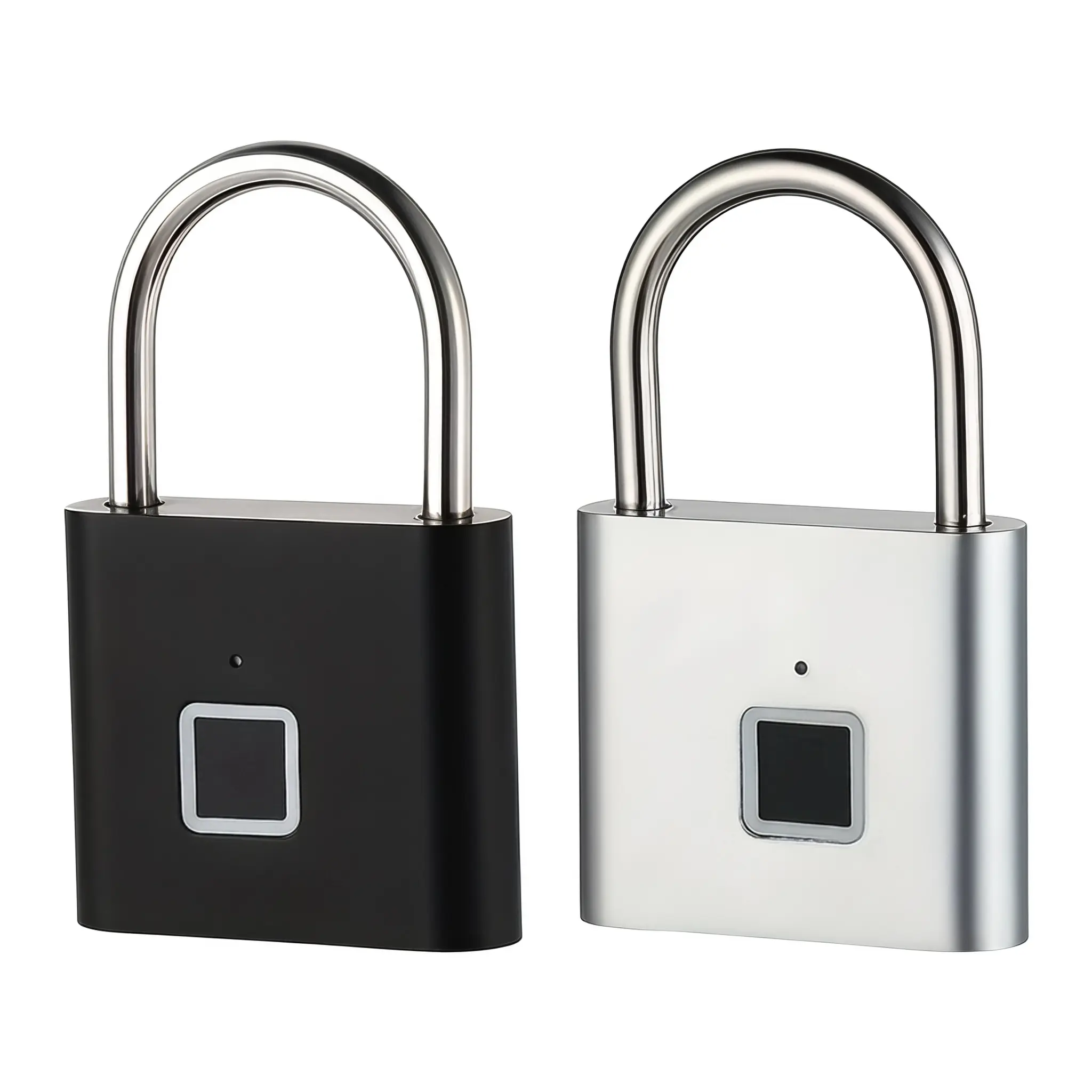 Zinc Alloy Biometric Smart Fingerprint Padlock, IP66 Waterproof Rustproof, Micro USB Rechargeable 1-Touch Keyless Lock for Gym Locker, Home Cabinet, Warehouse Storage