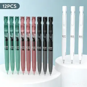 0.5mm Fine Point Retractable Black Gel Pens, Double Bead Spring Tip & Quick Dry Smudge-Proof Ink, Ultra Smooth Writing, 12 Count with 4X Large Capacity Refill, Soft Vertical Anti-Slip Ergonomic Grip for School Office Journaling