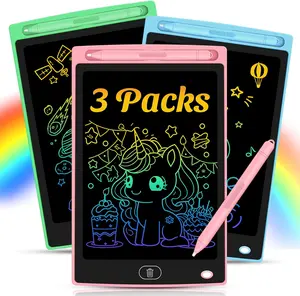 3 Pack LCD Writing Tablet for Kids - Erasable and Reusable Toddler Doodle Board in 8.5 inch, Ideal Drawing Pad for Learning Toy for Ages 3-8, Gift for Girls Boys (3 Pack (Pink,Blue, Green))