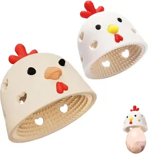 Egg Brush Cleaner, Fresh Egg Cleaner Silicone, Reusable Egg Scrubber Washer for Fresh Eggs, Chicken Egg Cleaner Tools for Fresh Eggs (2PCS Brown&White) Kitchen Utensils