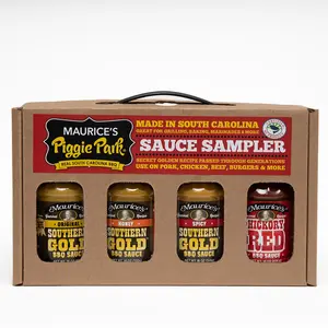 Maurice's Piggie Park BBQ Sauce Sampler Gift Box - South Carolina collection for Grilling and Cooking, Delicious Flavor & Dip