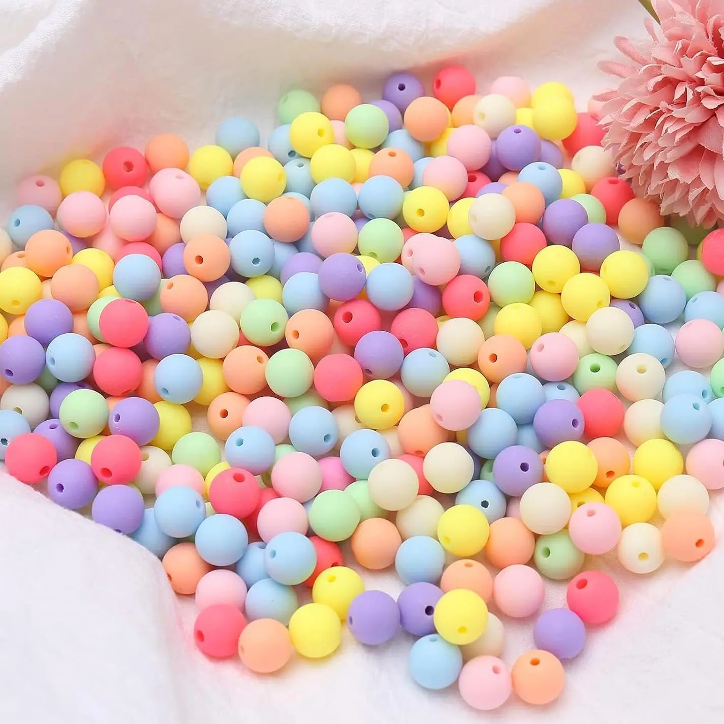 300 count Rainbow Beads Round Matte Beads 12 mm Colourful  Beads Colored Art  for Jewellery Making, DIY Necklaces, Bracelet(1.2cm)
