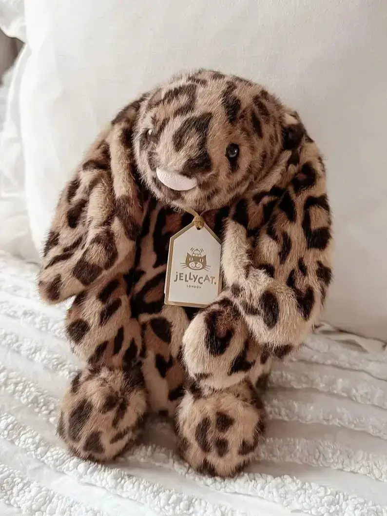 Jellycat Cute Plush Leopard Bunnie Animal Aesthetic Nursery Bag Charm V1