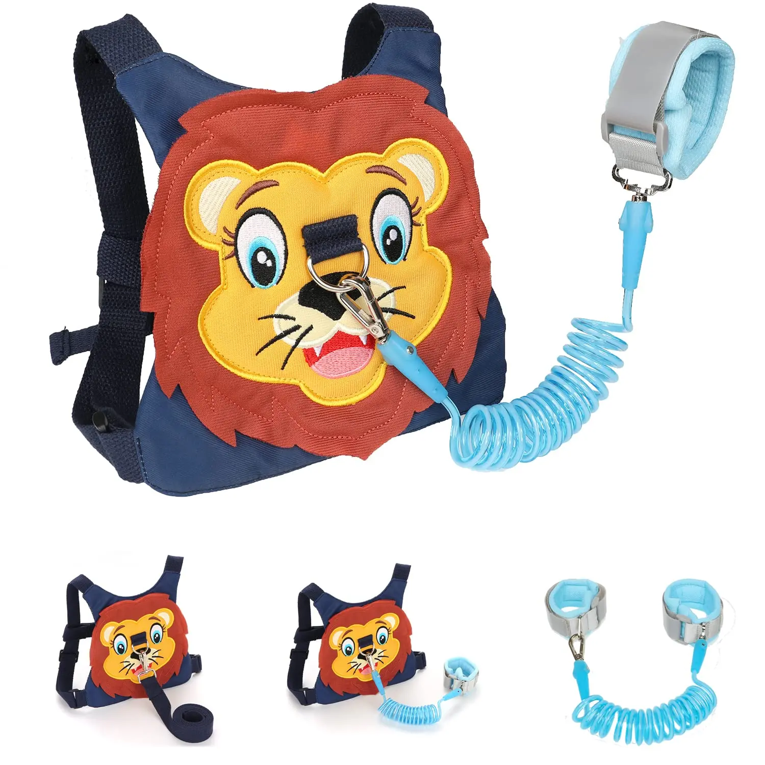 P-LWL031   Toddlers Leash + Anti Lost Wrist Link Child Kids Safety Harness Kids Walking Wristband Assistant Strap Belt for Boys Pink Christmas Gift (Purplish Blue)