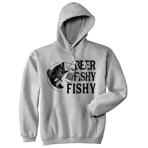 Beer Fishy Fishy Unisex Hoodie Funny Beer Lover Fishing Novelty Sweatshirt Unisex Vintage Fashion Hoodies Fishing Hoodie Funny Fishing Pullover Novelty Sweatshirt Grey