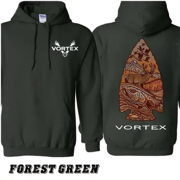 Vortex Hunting Hoodie Deer Trout Arrowhead Graphic Hoodie Outdoor Camo Style Pullover Gift for Hunter Fisherman Men Women..