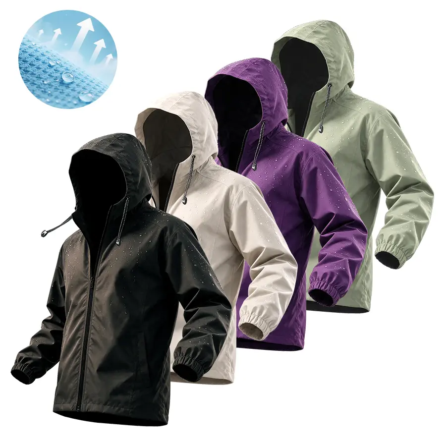 Outdoor windproof waterproof hooded jacket!Lightweight water-repellent fabric for unexpected weather changes, relaxed fit that suits any body type, drawstring hood and elastic cuffs, available in multiple colors—a versatile outerwear piece for commuting a