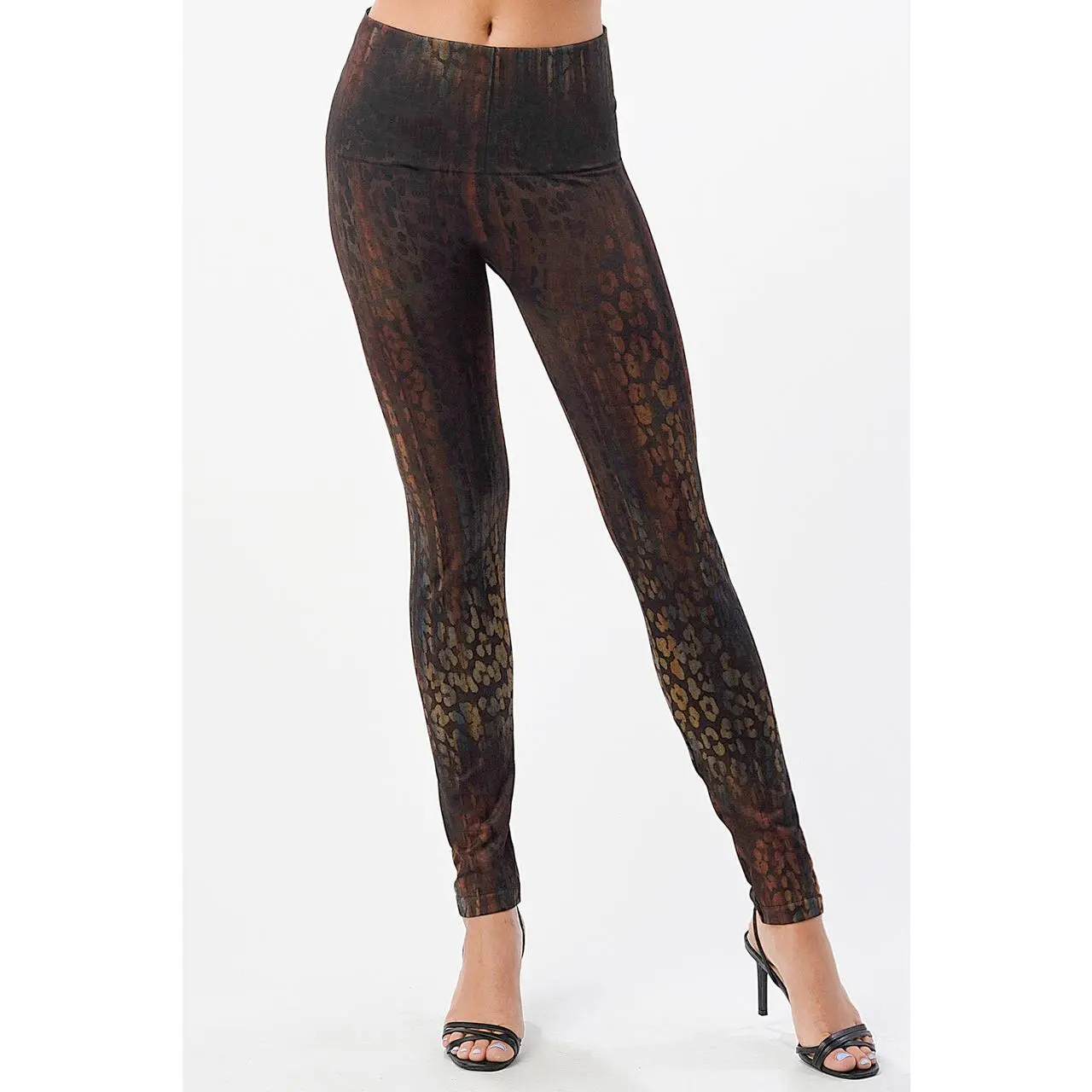 B4292CG High Waist Full Length Legging - Chocolate