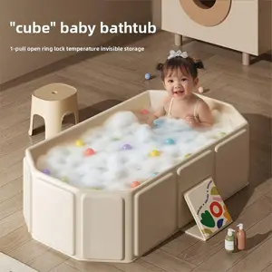 Foldable Baby Bathtub, No Installation Required, Five-Layer Thickened Design, Spacious Small Swimming Pool, Suitable for Infants 0-5 Years, Newborn