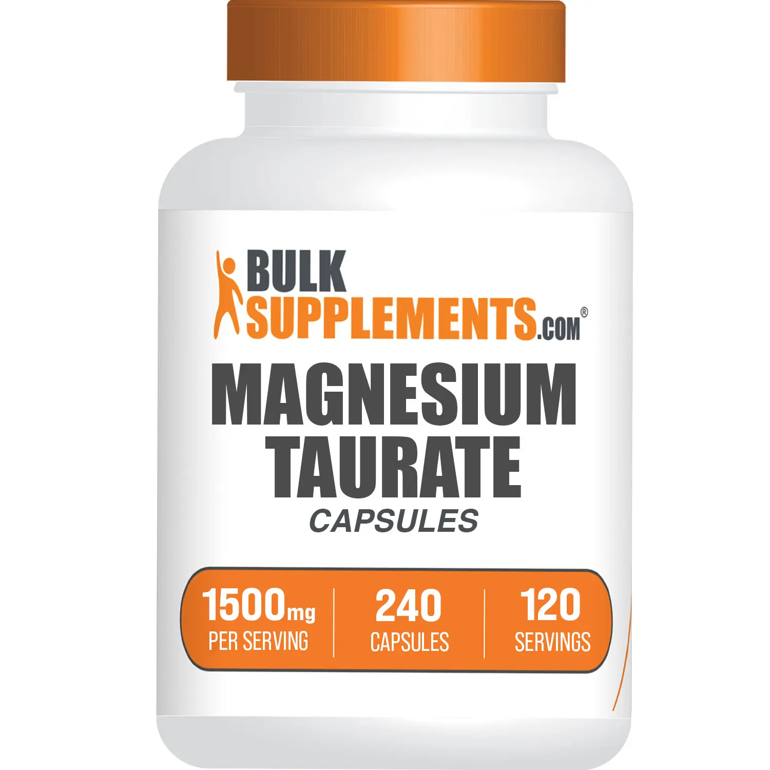 BulkSupplements - Magnesium Taurate Capsules - Mineral Supplements - 240 Capsules - 1500mg per Serving