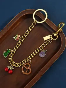 Cherry Strawberry Bag Charm Chain, Women's Handbag Accessory, Carrot Dinosaur Crossbody Bag Keychain, Purse Hanging Decoration, Stylish Playful Charm, Bag Pendant