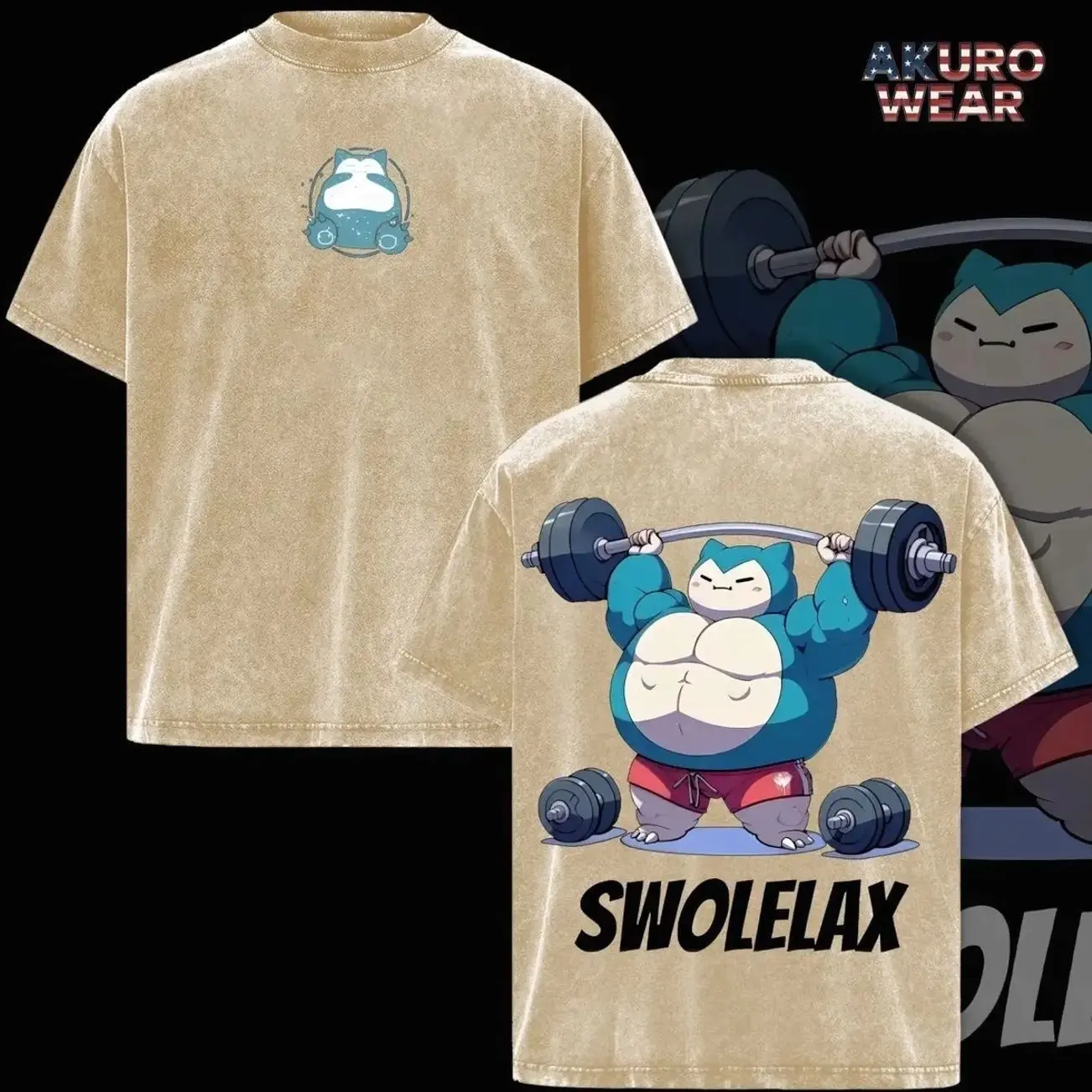 Sw0leLax Gym Tee, Muscle Monster Workout Shirt, Oversized Funny Anime Fitness Top, Unisex Graphic Gymwear, Gift for Anime Fans, Oversize Shirt, Vintage Outfit, y2k Styles, Washed Tee Z6O