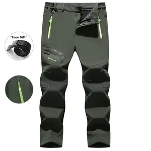 Men's Windproof Tactical Pants, Includes Belt - Outdoor Skiing & Hiking Pants with Zippered Pockets, Army Green and Black Design, Sporty Look, Hunting Camping Pants, Durable Heavyweight Fabric, Sturdy Construction, Adventure Gear, Suitable for Outdoor Ent