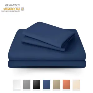 1800 Series 4Piece Bed Sheet Set Deep Pocket Wrinkle Resistant Silky Soft Sheets solid color fitted sheet set  bedding sheets