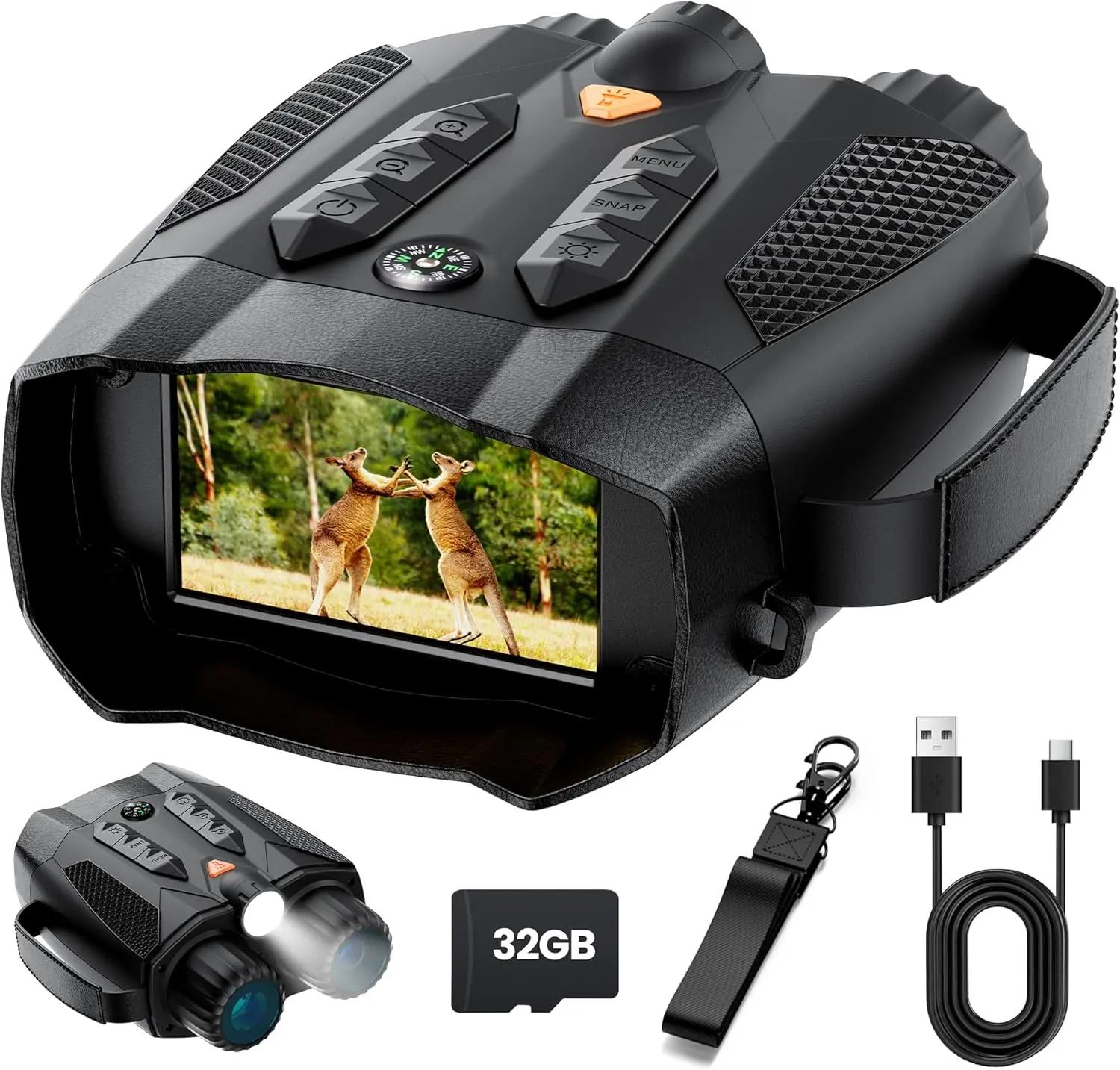 4K Night Vision Goggles for Adults with Infrared Digital Camera, Tactical Binoculars for Hunting and Night Observation, Clear Long Range Viewing for Camping, Boating and Outdoor Exploration, High Tech Gadget Gift Idea
