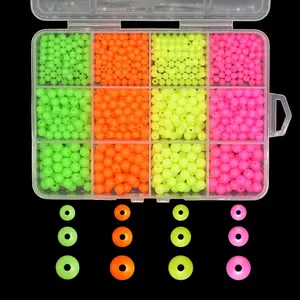 1000pcs Assorted Hard Plastic Round Fishing Beads Bright Color Fishing Bait Eggs 4mm 5mm 6mm