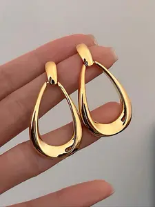 Elegant French Geometric Earrings Set, Fashionable Earrings, Zinc Alloy Fashion Jewelry for All Seasons, Perfect for Daily Wear & Vacation, Statement Earrings