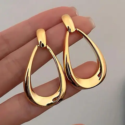 Elegant French Geometric Earrings Set, Fashionable Earrings, Zinc Alloy Fashion Jewelry for All Seasons, Perfect for Daily Wear & Vacation, Statement Earrings