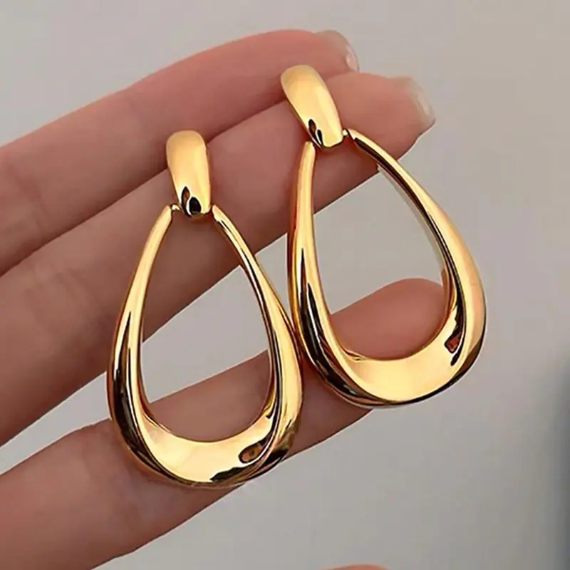 Elegant French Geometric Earrings Set, Fashionable Earrings, Zinc Alloy Fashion Jewelry for All Seasons, Perfect for Daily Wear & Vacation, Statement Earrings