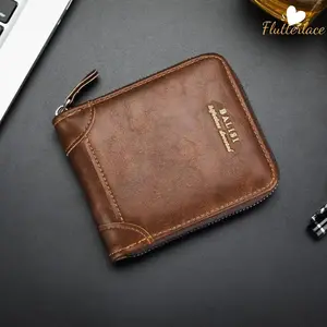 Men’s 2026 PU Leather Zipper Durable Fashion Wallet - Retro Short Wallet Cards Holder, Slim Minimalist Coin Purse for Work, Outdoor Adventures