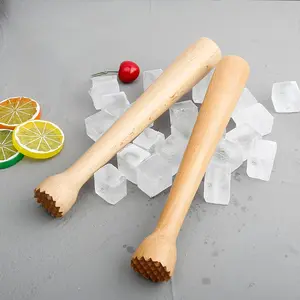 Wooden Muddler for Cocktails, Wooden Cocktail Muddler Wood Ice Crusher Mixer Bar Mojito Drinks Muddler Tool Masher Kitchen Tool for Garlic Avocado Fruits Glass Lemon Juicer