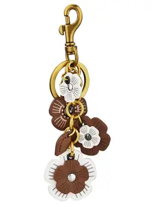 Flower Bag Charms for Women Purse Charms for Handbags Leather Flower Keychain Retro Aesthetic Keychain Accessories