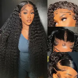 【26“ for $135】Mamushow 30 Inch Deep Wave Lace Front Wigs Human Hair 200 Density 13x6 HD Lace Frontal Curly Wavy Wigs Human Hair