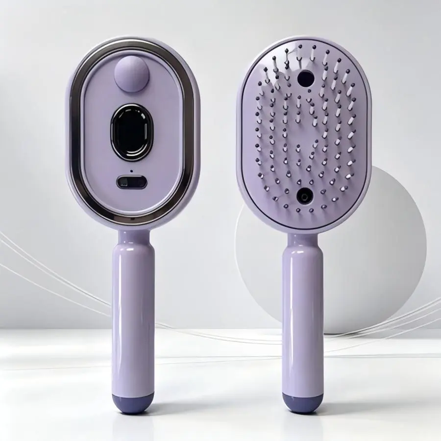 Purple Hair Brush with Dual-Sided Design for Efficient Hair Care and Styling