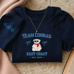 Conrad Fisher Embroidered Crewneck, Team Conrad TSITP Sweatshirt, Cousins Beach Summer Romance Shirt, Y2K Fandom Tee, East Coast Cozy gifts