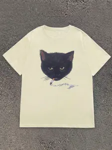 Young Girls Slogan Print Casual Round Neck T-Shirt, Fun and Stylish Tee for School and Outings, Comfortable Loose-Fitting Summer Top, Cool Graphic Tee