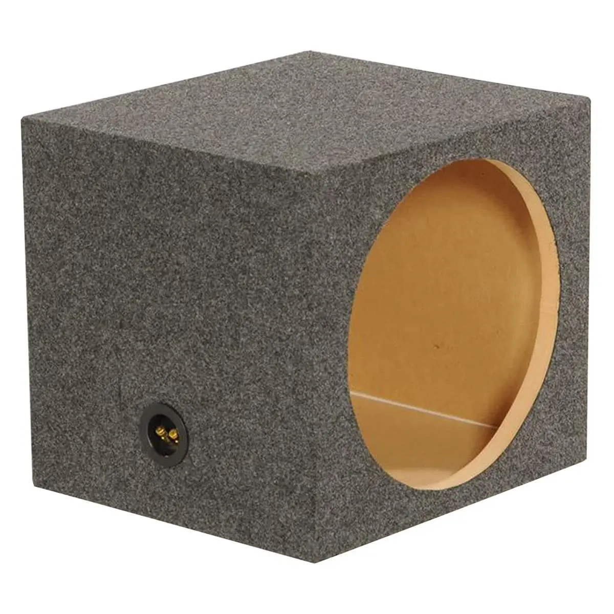 Qpower 15-in Vented Square Car Audio Subwoofer Enclosure - Heavy-Duty Vented Box with 1-in MDF Face, 16.25-in Depth, 18-in Width for Stereo Upgrades, Sound Machine Accessory