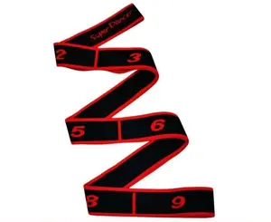 Stretching Strap - Yoga Stretch Belt with 8 Loops, Multi-Segment Design & Storage Bag - Elastic Exercise Strap for Physical Therapy, Home Workout, Pilates, Hamstring & Full Body Flexibility Training | Red