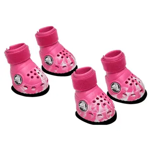 Pet Crocs Dog Boots Dragon Fruit Croctober Authentic Pink with Holes for Dogs & Pet Shoes