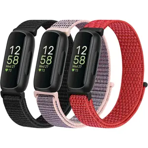 Nylon Bands Compatible for  Inspire 3/Inspire 2/Inspire/Inspire HR/Ace 3/Ace 2 Bands, Breathable  Replacement Straps Soft Adjustable Solo Loop Nylon Wristband for Women Men