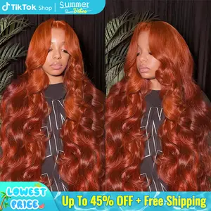 Bling Hair Red Brown(Ginger) 13x4/6 Brazilian Body Wave Lace Front Human Hair Wigs 33# Colored Pre Pucked 7x5 Glueless Wigs TikTokShopBlackFriday
