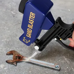 Ergonomic Handle Portable Sandblaster, 600cc/18oz Capacity, Paint and Rust Removal, Adjustable Gravity Feed, DIY Abrasive Spray Gun