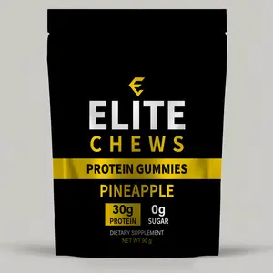 Elite Chews Gummies – Pineapple Flavor, 0g Sugar, Soft & Chewy Candy Snack (30g Protein)