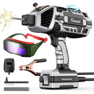 Machine 110V with Auto Darkening Goggles: IGBT Inverter ARC Welder Gun Stick Welder - 6 Variable Adjustment for 3/32"-1/8" Rods and DIY, Use,Repair(Grey)