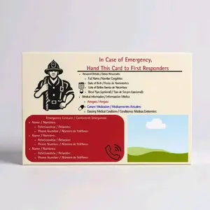 Crisis Companion Bilingual Emergency Contact Card 5x8 Laminated Family Safety Card with Medical Information Section
