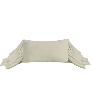 Washed Linen Long Ruffled Pillow