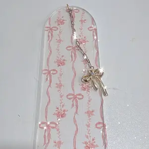 Pretty in Pink Bow Bookmark with Bow Charm Handmade Lightweight Sturdy Gift for Readers Students Girly Adorable Adoreable